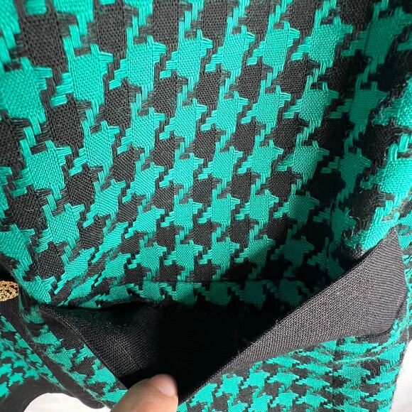 Vintage Saville Petites Teal Houndstooth Blazer 2P - Picture 11 of 11